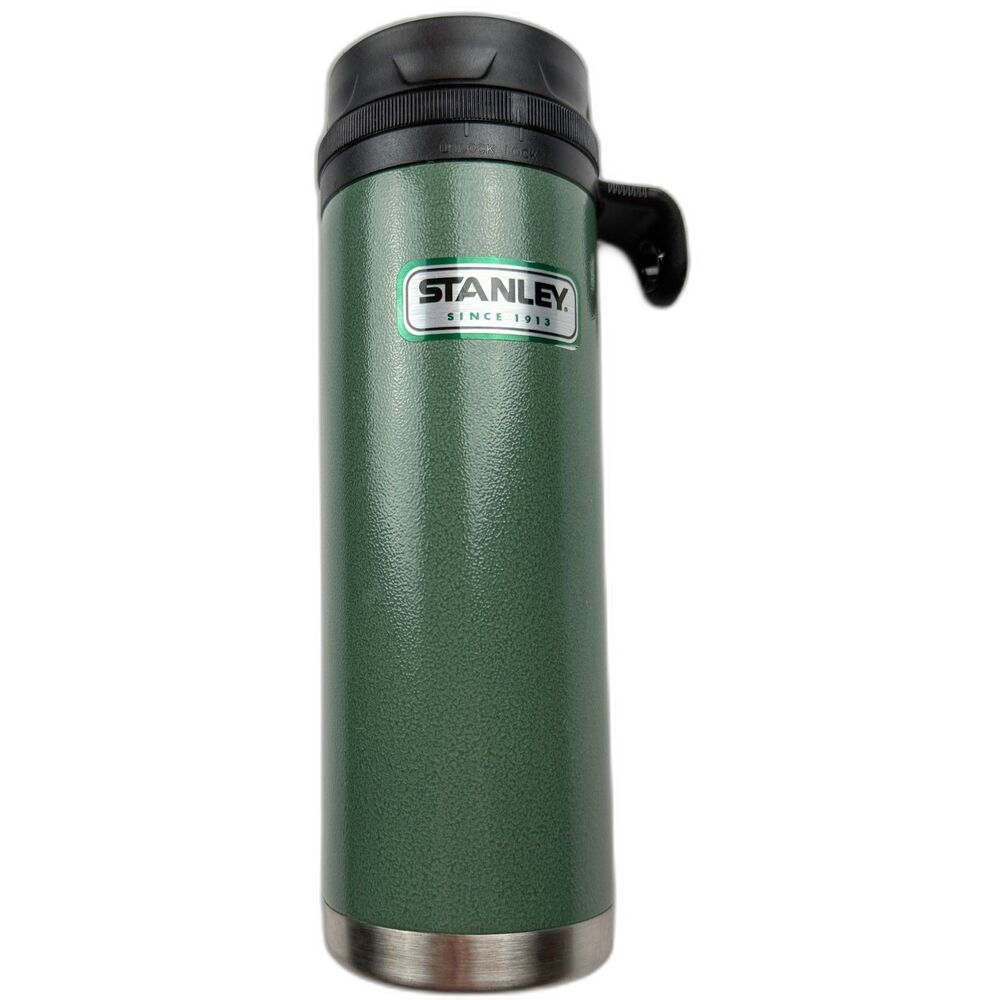 Stanley Classic Green TwinLock 16oz Vacuum Bottle Thermos with Locking Lid Rare